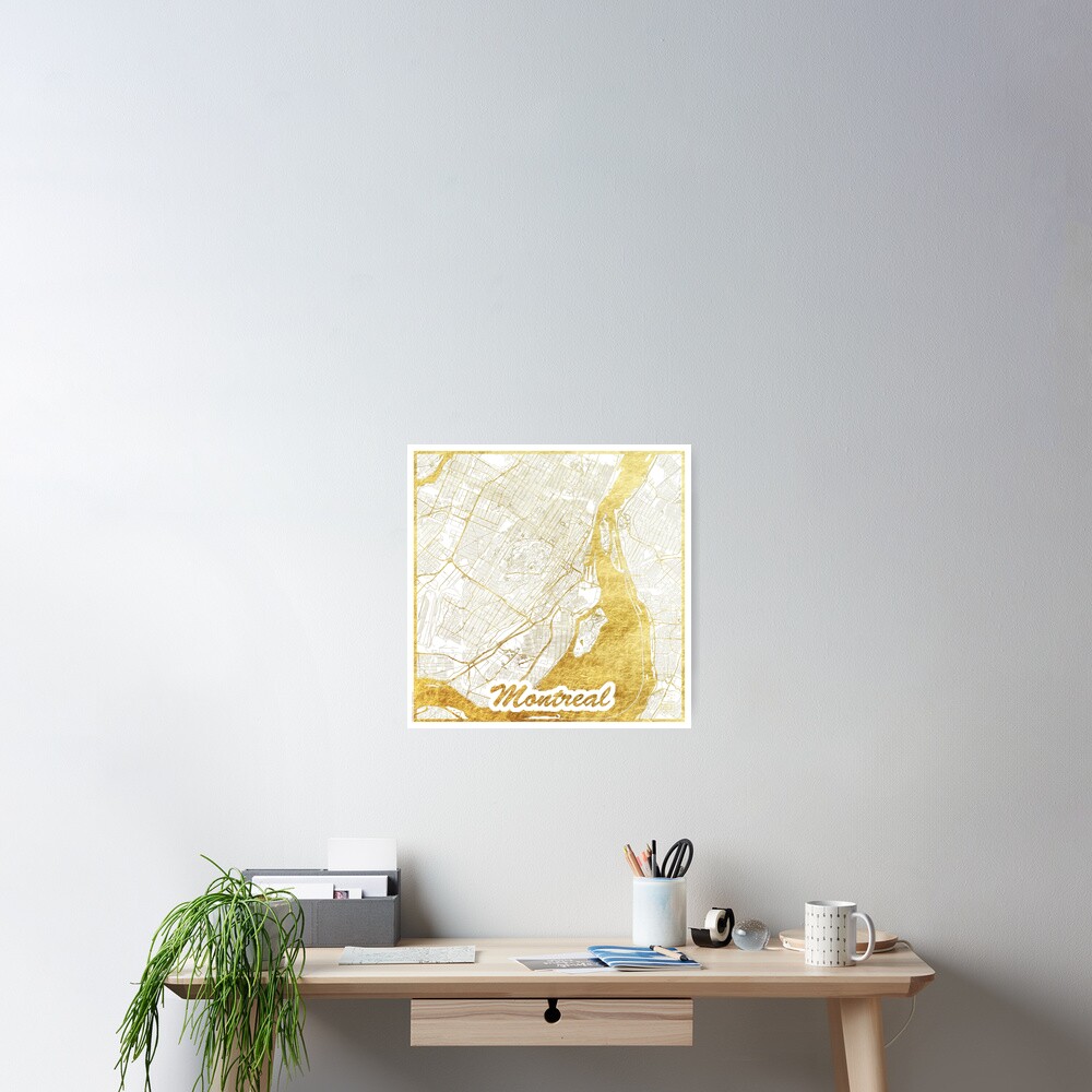Montreal Map Gold Poster
