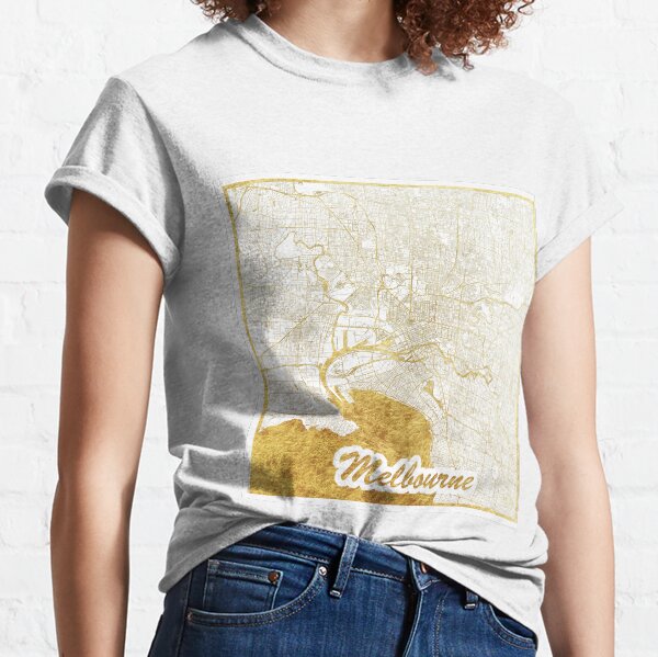 Melbourne Map Gold Classic T-Shirt