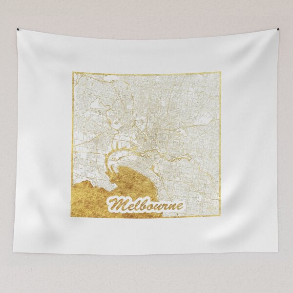 Item preview, Melbourne Map Gold designed and sold by HubertRoguski.