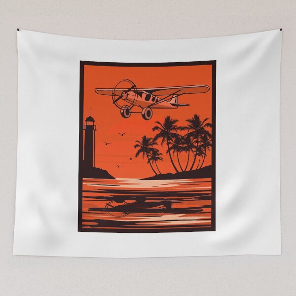 Item preview, Sunset Airplane OVER WATER Tropical designed and sold by artorno.