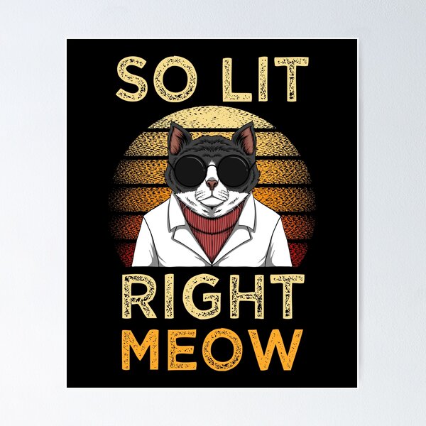 Item preview, So Lit Right Meow Cool Cat Lover designed and sold by TeddyTees21.