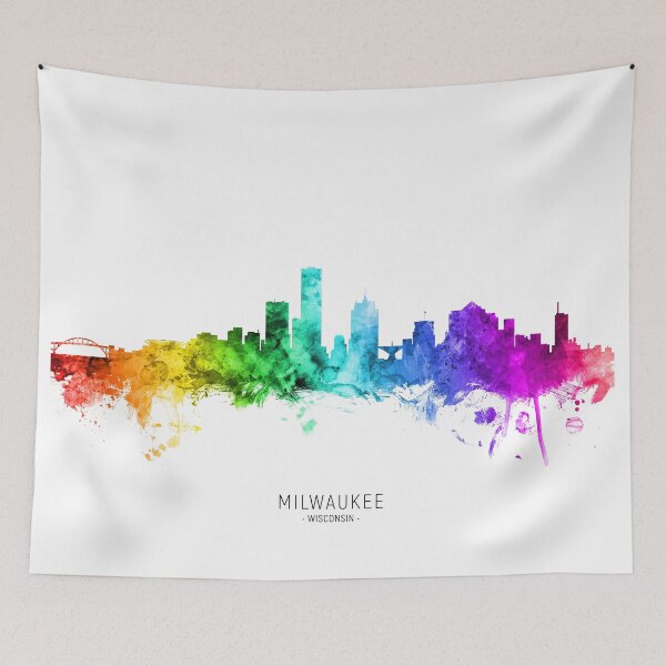 Aperçu de l'œuvre Milwaukee Wisconsin Skyline créée et vendue par ArtPrints.