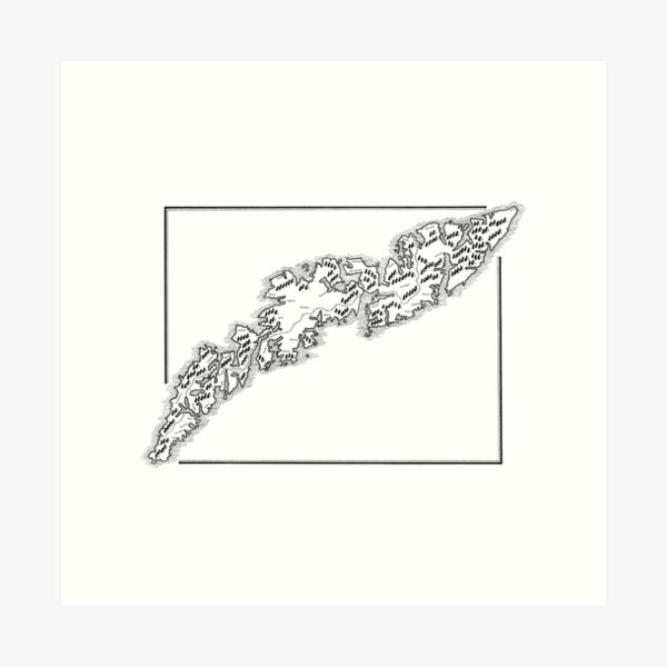Lofoten Map Art Print