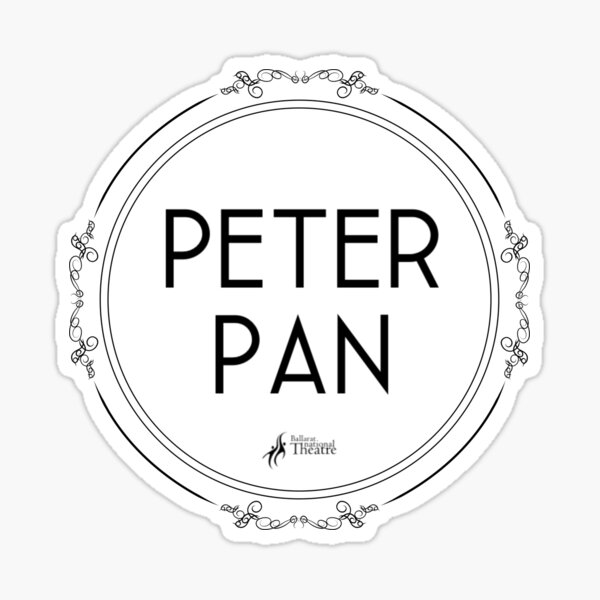 Peter Pan Circle Flourish in Black Sticker