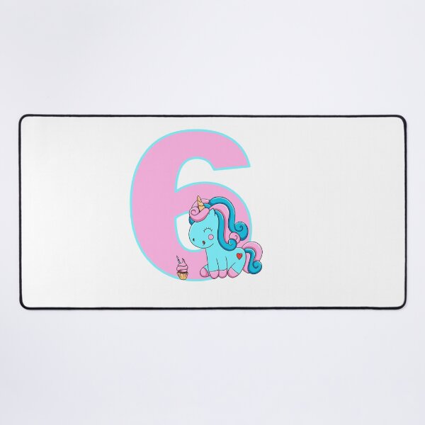 Item preview, Number six with a Candyfloss Unicorn designed and sold by MammaPanda.