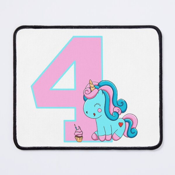 Item preview, Number four with a Candyfloss Unicorn designed and sold by MammaPanda.