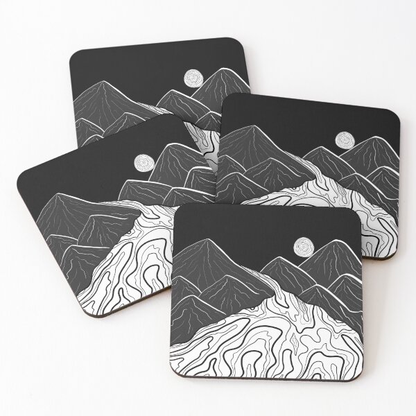 Item preview, Black and White liquid mountains designed and sold by Art-by-Makaela.