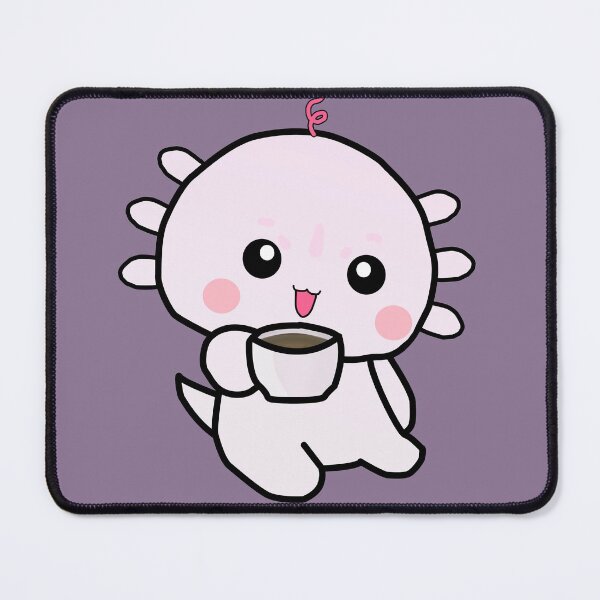 Item preview, Cute Baby Leucistic Axolotl Drinks Coffee designed and sold by lazarosdesign.