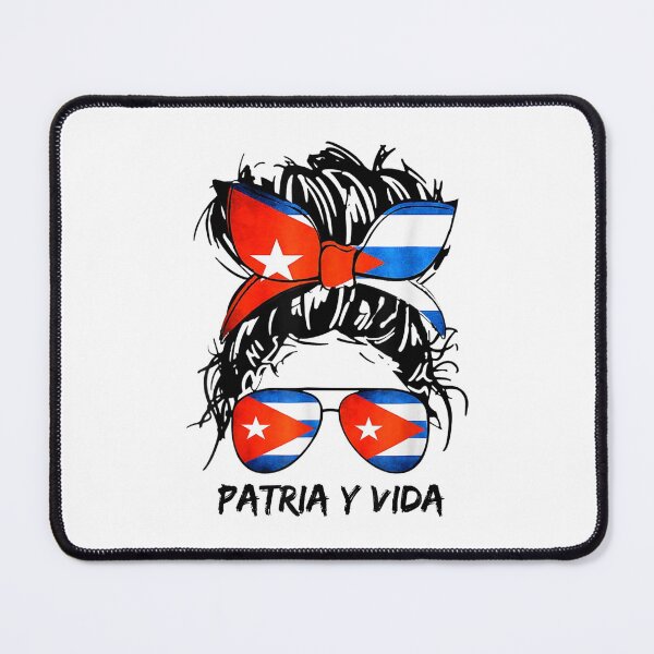 Item preview, PatriayVida Sos Cuba Flag Messy Hair Women Bun Glassses designed and sold by sharpbell.