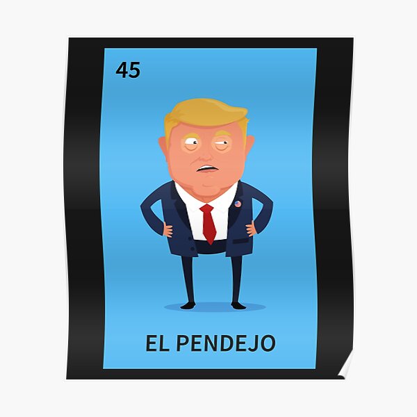  el pendejo the asshole mexican bingo card game funny poster for