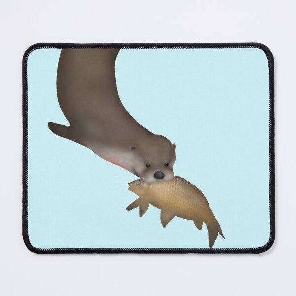 Item preview, North American River Otter & Fish designed and sold by OTTERFAMILY.