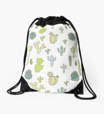 Cacti print Drawstring Bag