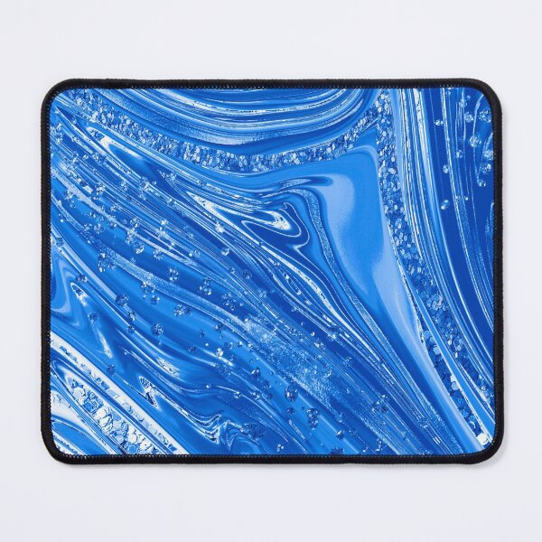 Item preview, Electric Blue Liquid Metal with Crystal Detail designed and sold by WisdomInspired.
