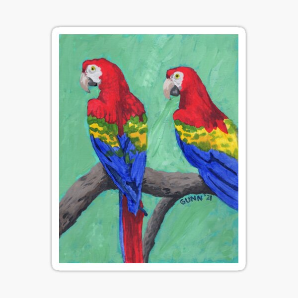 Rainbow Macaws Sticker