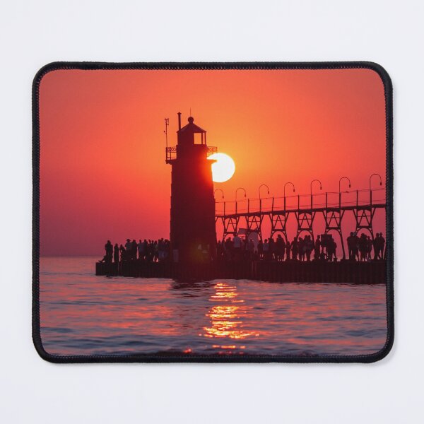 Item preview, Setting sun on the South Haven Lighthouse designed and sold by Michael Deemer.
