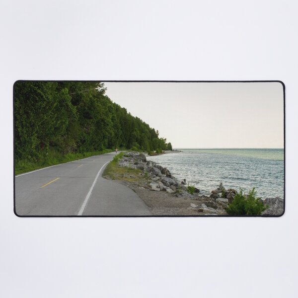 Item preview, Lake Michigan and a Bicycle only Highway on Mackinac Island designed and sold by Michael Deemer.