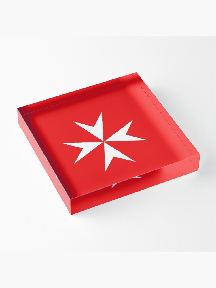 Alternate view of Cross of the Order of St. John. MALTA, MALTESE. Acrylic Block