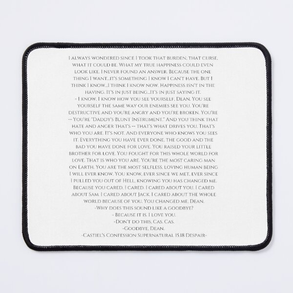Item preview, castiel confession speech supernatural destiel 2 designed and sold by LannisterOnMars.