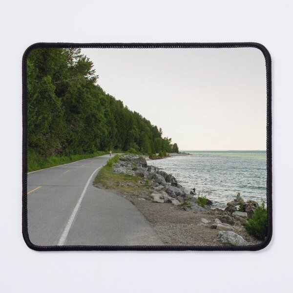 Item preview, Lake Michigan and a Bicycle only Highway on Mackinac Island designed and sold by Michael Deemer.