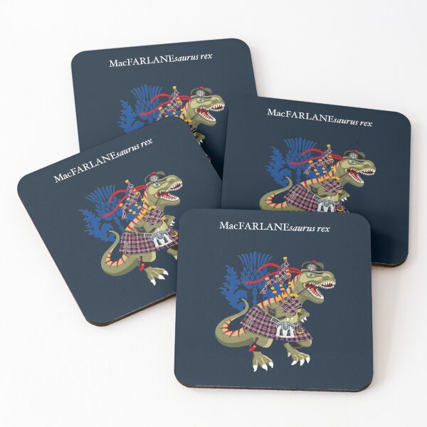 Item preview, Clanosaurus Rex MacFARLANEsaurus rex MacFarlane Scotland Ireland Plaid Family Tartan designed and sold by Lisa Rotenberg.