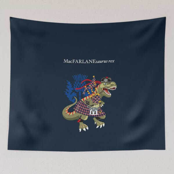 Item preview, Clanosaurus Rex MacFARLANEsaurus rex MacFarlane Scotland Ireland Plaid Family Tartan designed and sold by Lisa Rotenberg.