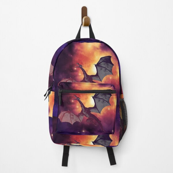 Item preview, Mythical dragon flying through space at night abstract art - red and purple designed and sold by hasbeenz.