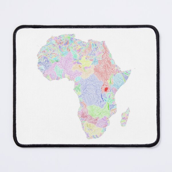 Item preview, Africa River Basin Map in Rainbow Colours with White Background designed and sold by GrasshopperGeo.