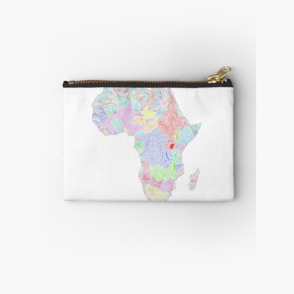 Item preview, Africa River Basin Map in Rainbow Colours with White Background designed and sold by GrasshopperGeo.