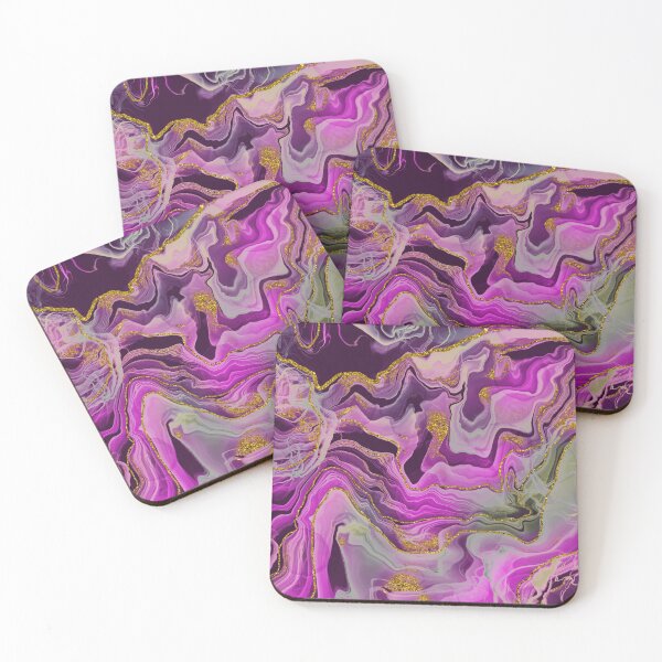 Item preview, Sparkling Ink Splashes in Mermaid Pink Colors with Gold Glitter designed and sold by WisdomInspired.