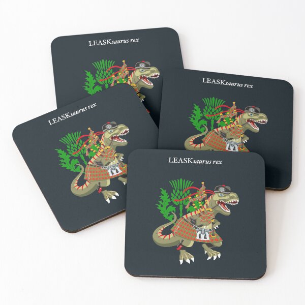 Item preview, Clanosaurus Rex LEASKsaurus rex Leask Scotland Ireland Plaid Family Tartan designed and sold by Lisa Rotenberg.