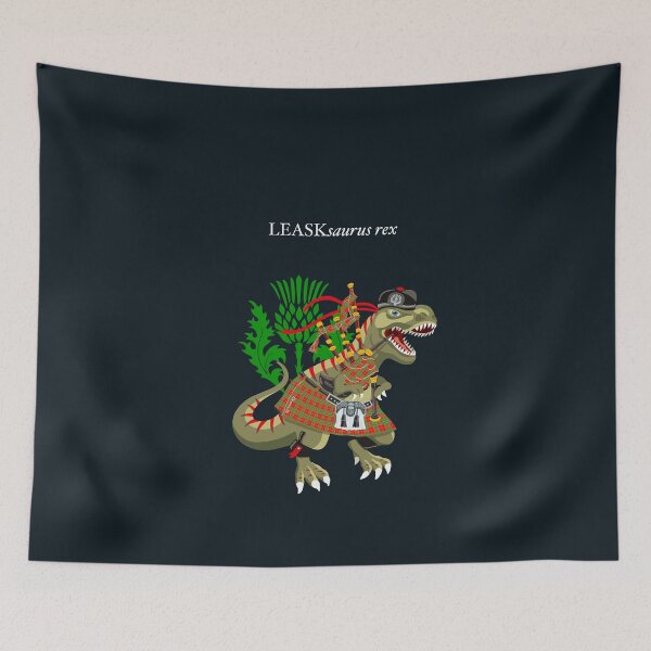 Item preview, Clanosaurus Rex LEASKsaurus rex Leask Scotland Ireland Plaid Family Tartan designed and sold by Lisa Rotenberg.