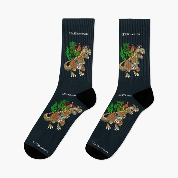 Item preview, Clanosaurus Rex LEASKsaurus rex Leask Scotland Ireland Plaid Family Tartan designed and sold by Lisa Rotenberg.