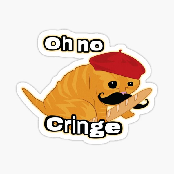 Oh No Cringe Cat French Sticker For Sale By Rzera Redbubble