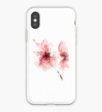 Cherry Blossom Picture Watercolour Drawing Nursery Poster Illustration iPhone Case