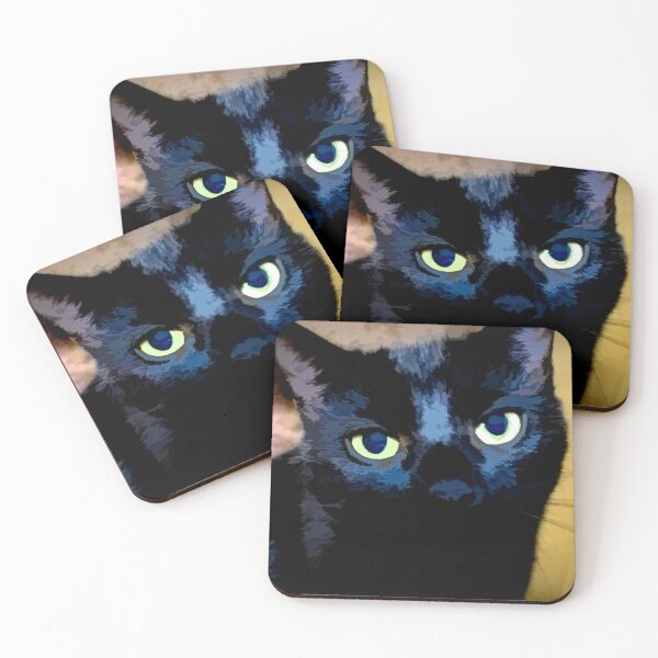 Item preview, Felino negro en estado de ánimo pensativo designed and sold by allthingsnatura.