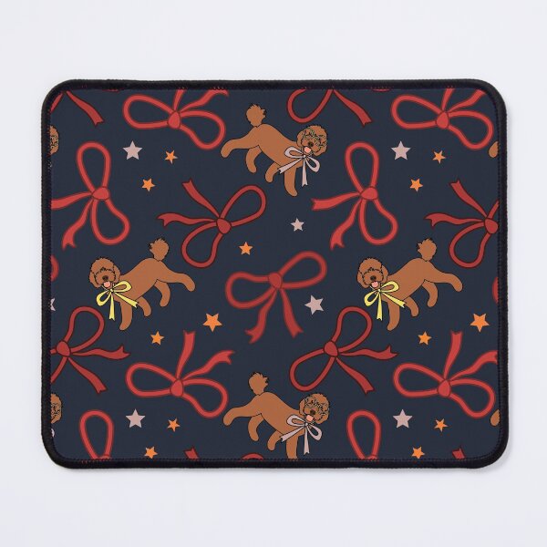 Item preview, Red Cockapoo Cavapoo Cavoodle Dog with Ribbon Bow in Retro Style designed and sold by Lulupainting.