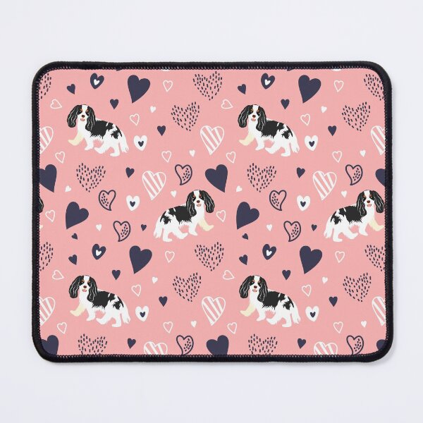 Item preview, Love Black and White Cavalier King Charles Spaniel - Pink designed and sold by Lulupainting.
