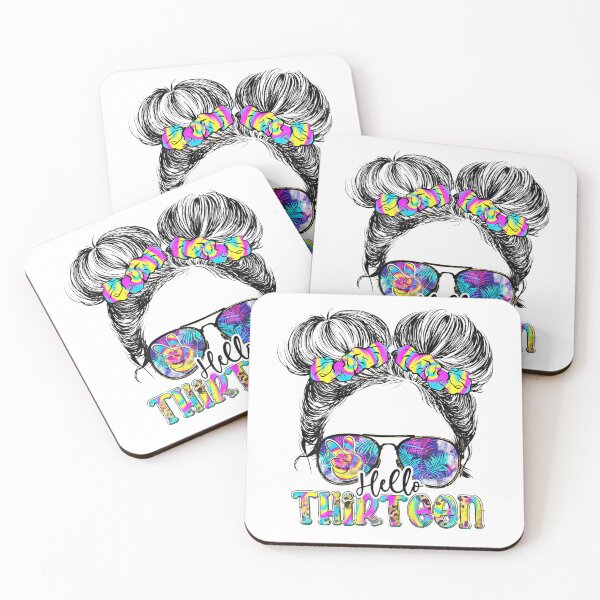 Item preview, Hello Thirteen 13 Leopard Messy Bun Hair Birthday Girls  designed and sold by DieterShop.