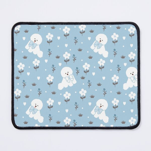 Item preview, Cute Bichon Frise in Winter Snowy Garden designed and sold by Lulupainting.