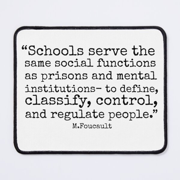 Item preview, School t shirt, Foucault t shirt, Foucault quote, social control shirt, philosophical quote, resistance and power, state control designed and sold by AbsurdBoulevard.