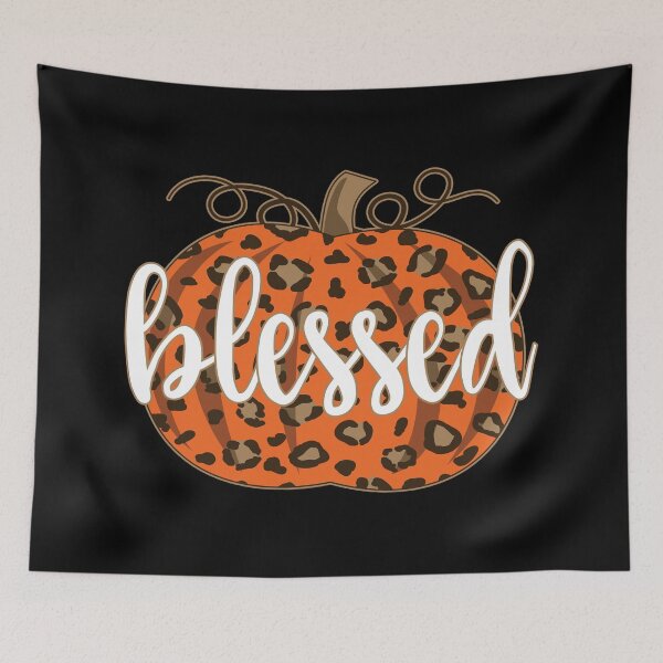 Item preview, Blessed Pumpkin Leopard Pattern Graphic Illustrations and Text Design For Thanksgiving in Fall/Autumn Season and Pumpkin Lover designed and sold by NightGleam.