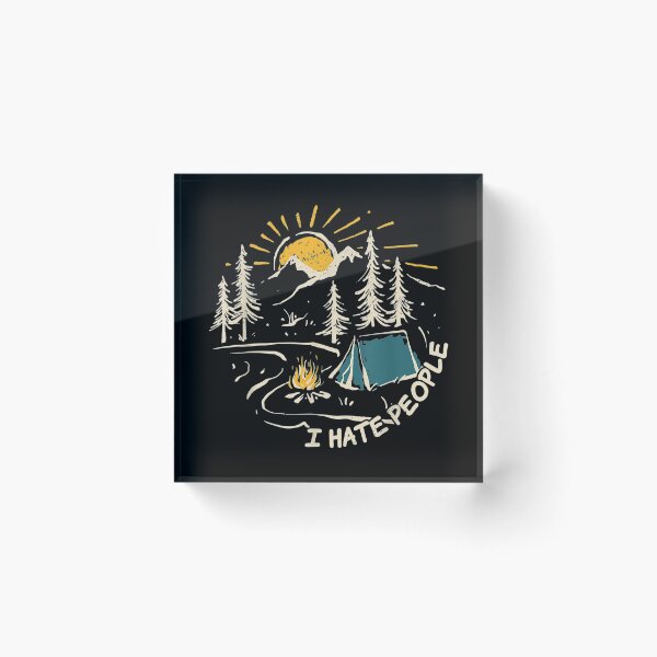 Item preview, CAMPING I Hate People Vintage Hiking Outdoor Retro Camper designed and sold by JImmieMGregor.