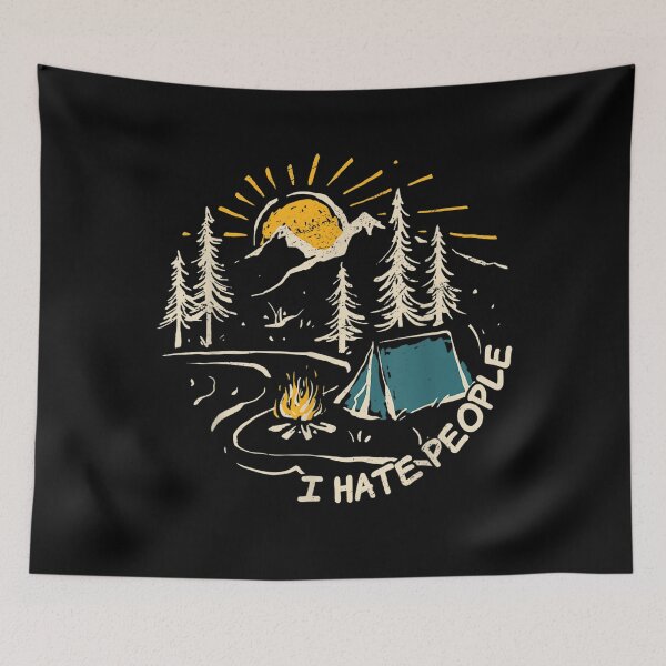 Item preview, CAMPING I Hate People Vintage Hiking Outdoor Retro Camper designed and sold by JImmieMGregor.