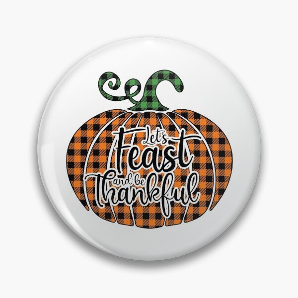 Item preview, Let's Feast & Be Thankful: Buffalo Plaid Pumpkin designed and sold by Happy Puppy Print On Demand.