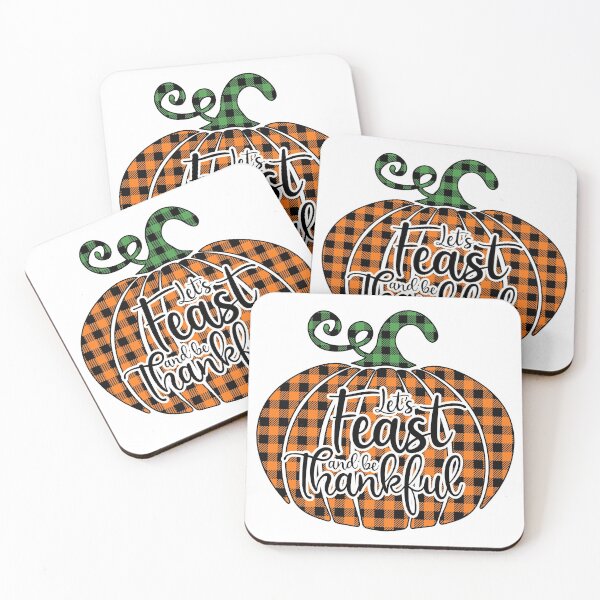 Item preview, Let's Feast & Be Thankful: Buffalo Plaid Pumpkin designed and sold by Happy Puppy Print On Demand.
