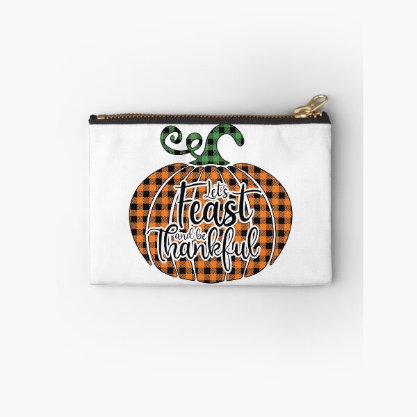 Item preview, Let's Feast & Be Thankful: Buffalo Plaid Pumpkin designed and sold by Happy Puppy Print On Demand.