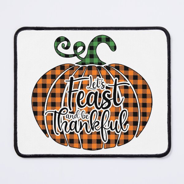 Item preview, Let's Feast & Be Thankful: Buffalo Plaid Pumpkin designed and sold by Happy Puppy Print On Demand.
