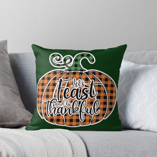 Item preview, Let's Feast & Be Thankful: Buffalo Plaid Pumpkin designed and sold by Happy Puppy Print On Demand.