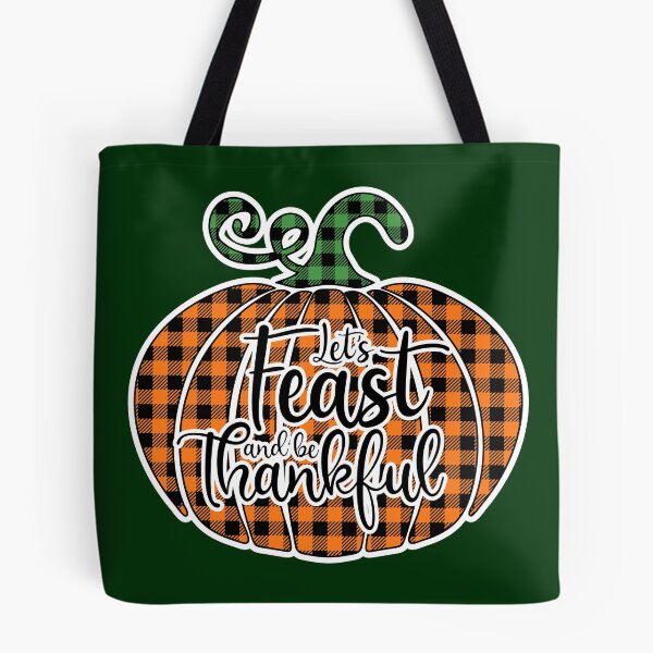 Item preview, Let's Feast & Be Thankful: Buffalo Plaid Pumpkin designed and sold by Happy Puppy Print On Demand.