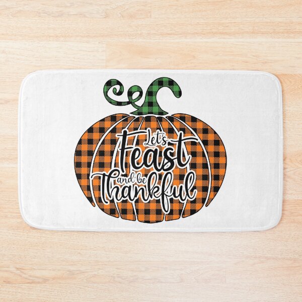 Item preview, Let's Feast & Be Thankful: Buffalo Plaid Pumpkin designed and sold by Happy Puppy Print On Demand.